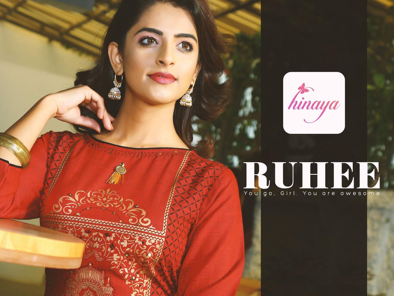Ruhee By Hinaya Reyon Designer Kurtis With Plazzo Wholesale Supplier Surat