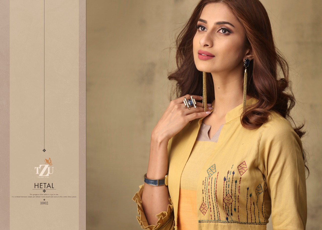 Hetal By Tzu Cotton Designer Kurtis With Shurg Wholesale Supplier And Dealer Surat