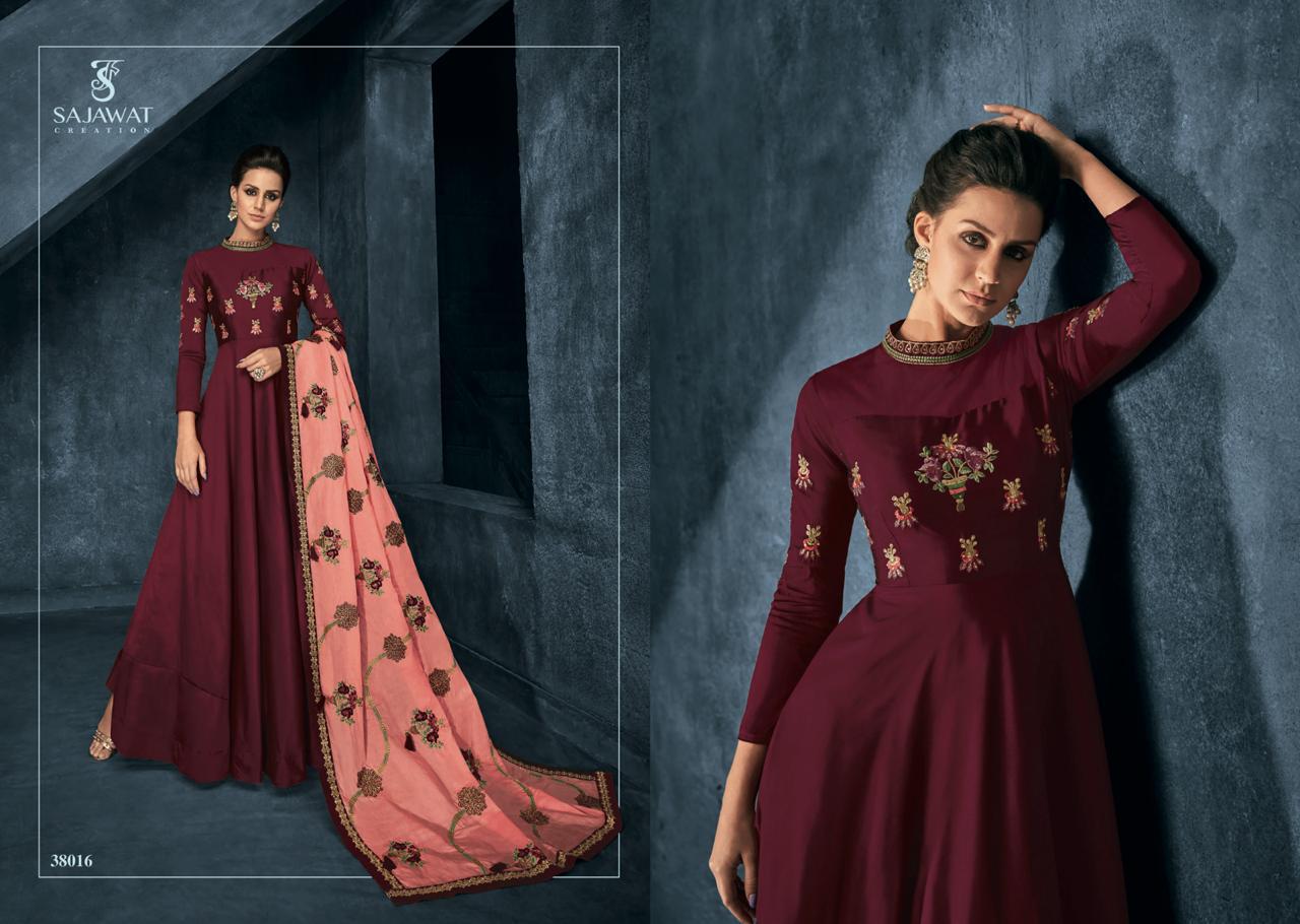 Begam 2 By Sajawat Series 38011 To 38016 Designer Party Wear Gowns Wholesale Supplier Surat