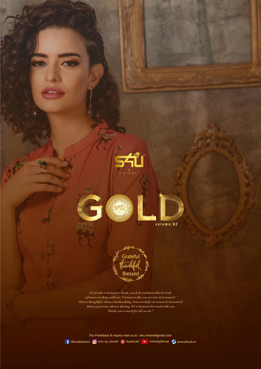 Gold Vol 2 By S4u By Shivali Designer Kurtis Wholesale Supplier And Dealer Surat