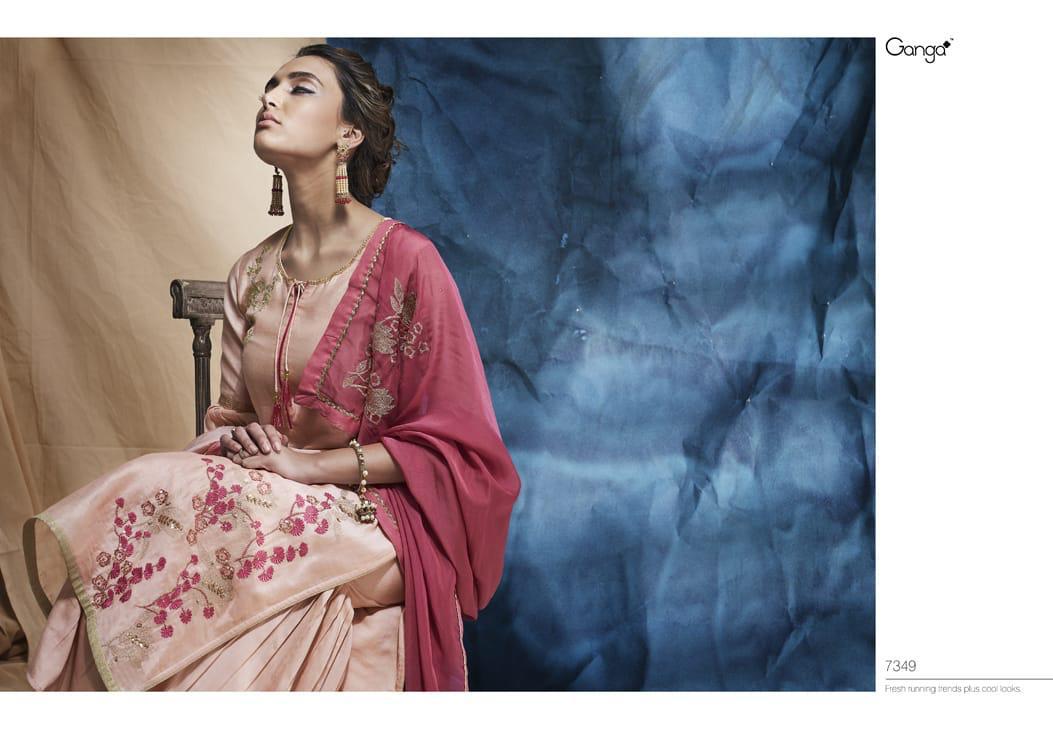 Essence By Ganga Kora Silk Designer Party Wear Suits Wholesale Supplier Surat