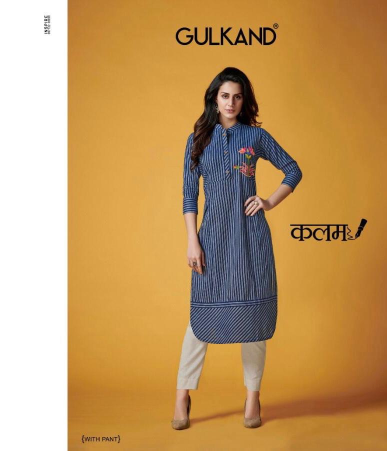 Kalam Gulkand Designer Kurtis With Bottom Wholesale Supplier And Dealer Surat