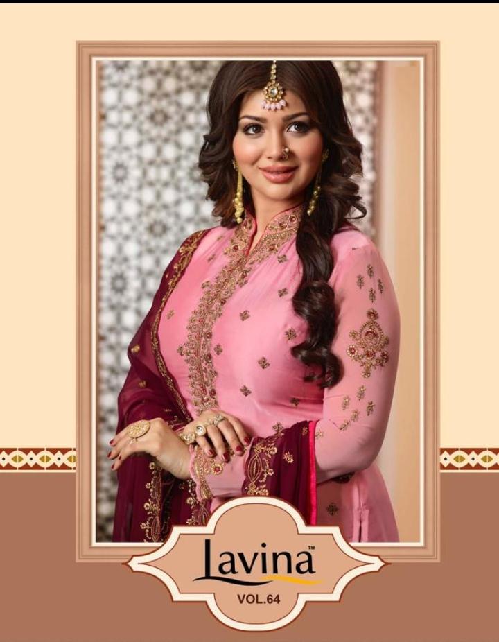 Lavina Vol 64 Series 64001 To 64006 Satin Georgette Embroidered Designer Party Wear Suits Wholesale ...