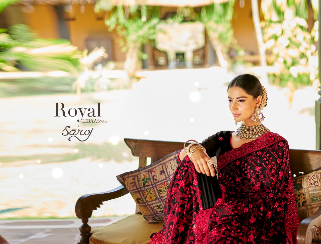 Royal Libas Vol 2 By Saroj Georgette Designer Party Wear Sarees Wholesale Supplier Surat