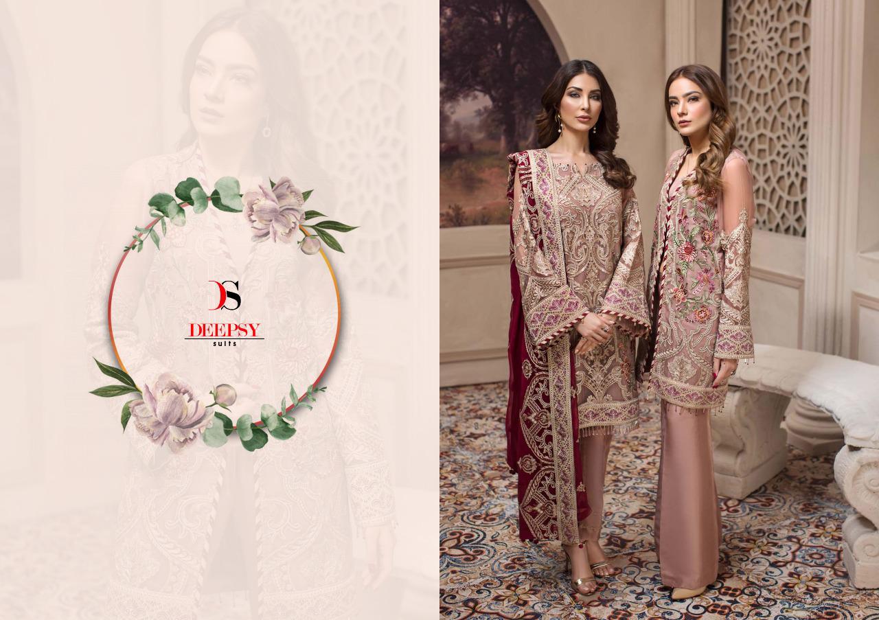 Jazmin By Deepsy Series 900401 To 900407 Georgette Embroidered Designer Party Wear Pakistani Suits W...