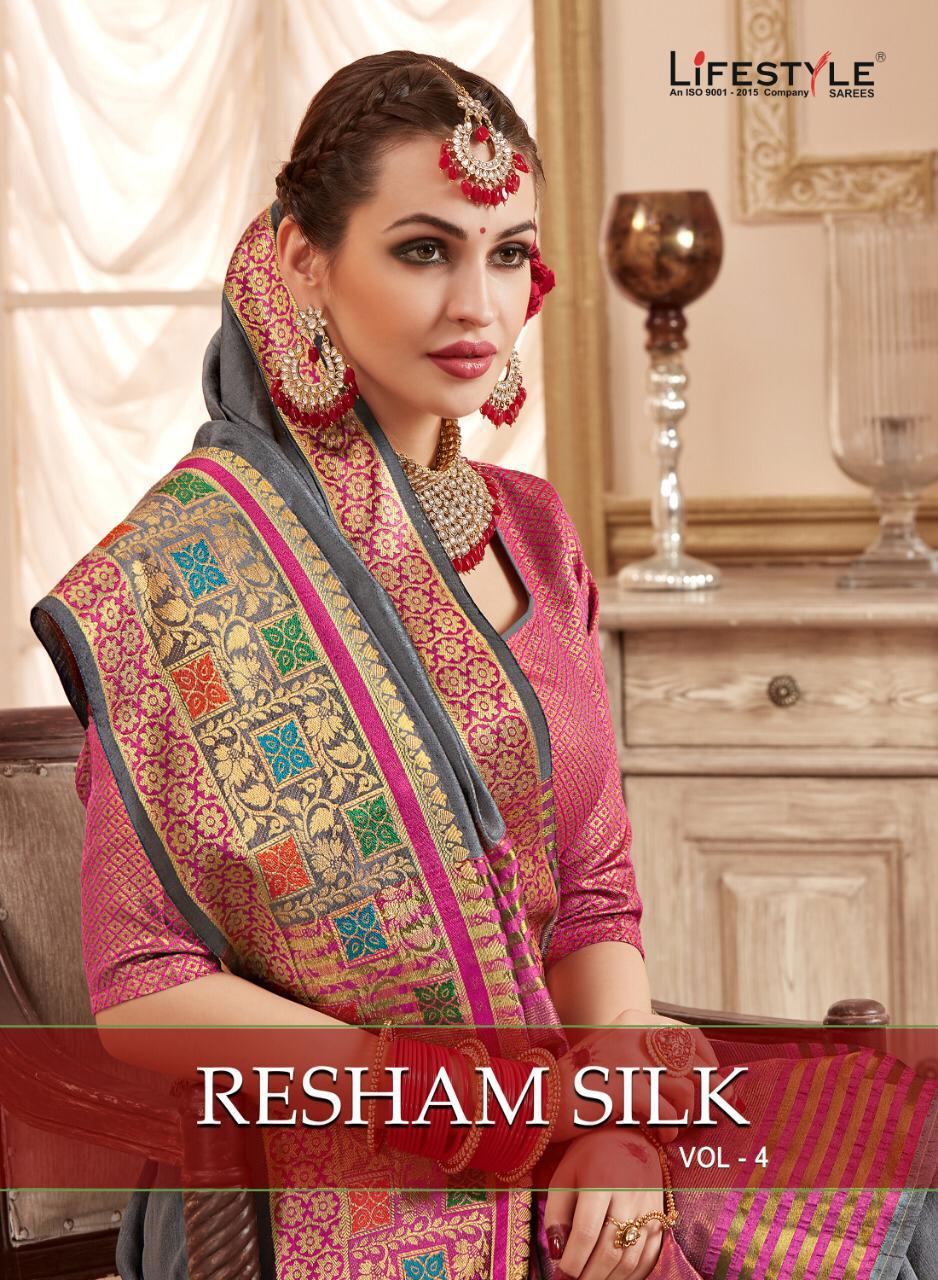 Resham Silk Vol 4 By Lifestyle Series 59221 To 59226 Occasion Wear Silk Sarees Wholesale Dealer Nd E...