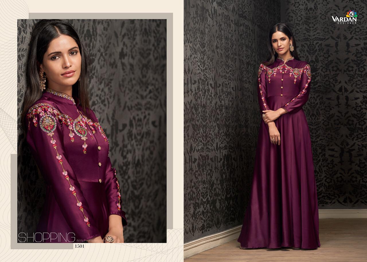 Navya Vol 15 By Vardhan Designer Party Wear Gowns Wholesale Supplier Surat