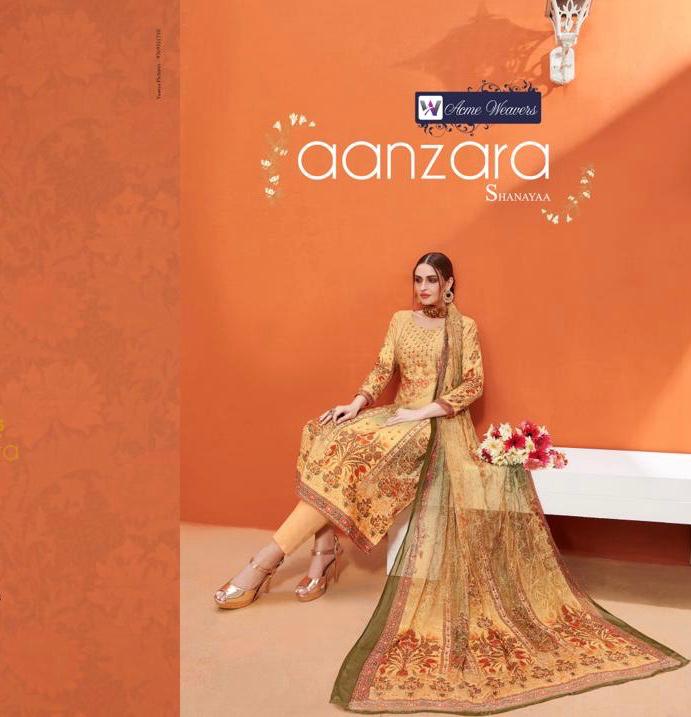 Aanzara Shanayaa By Acme Weavers Satin Cotton Embroidered Suits Wholesale Supplier Gujarat