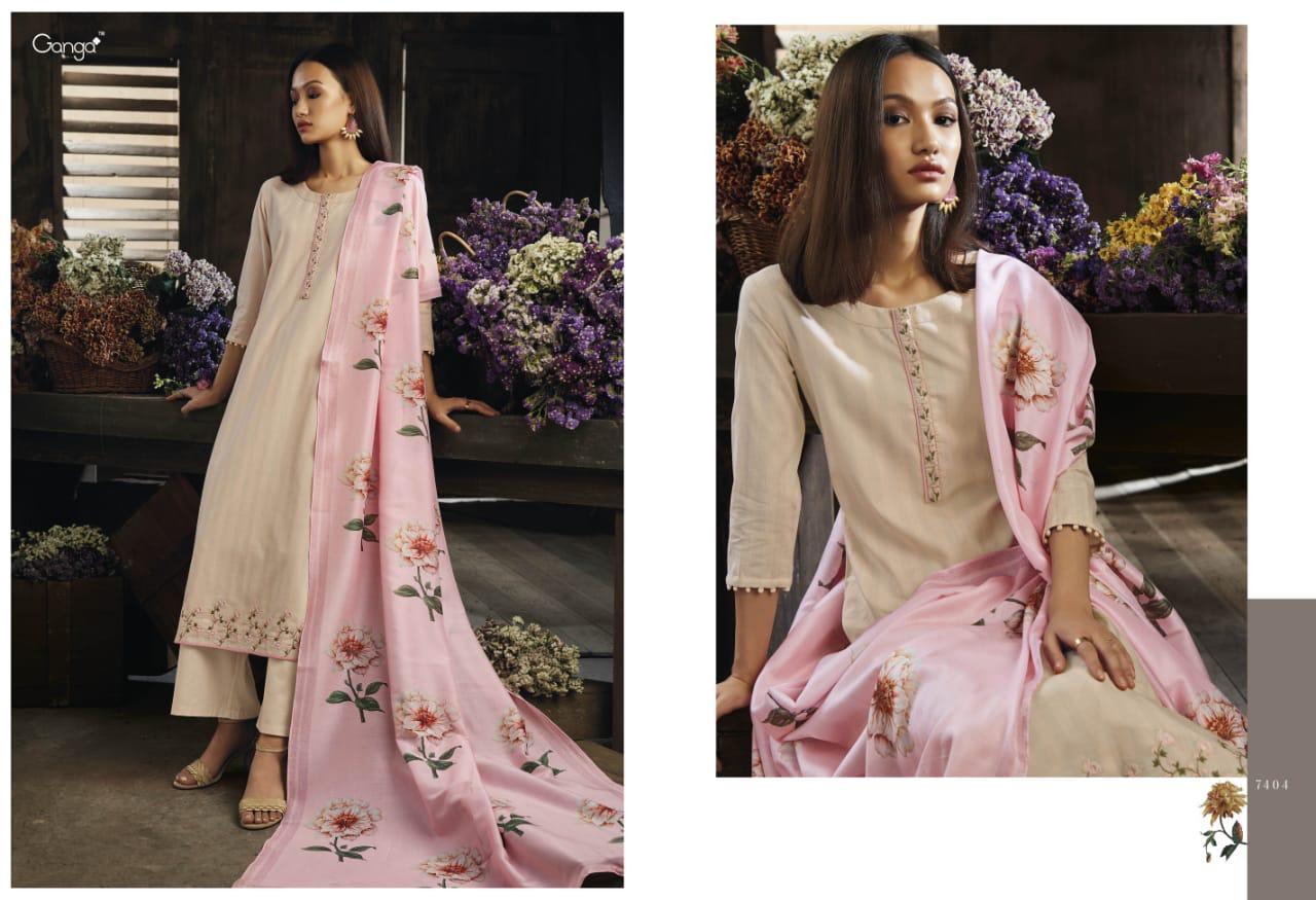 Invite The Light By Ganga Cotton Embroidered Suits Wholesale Supplier Surat