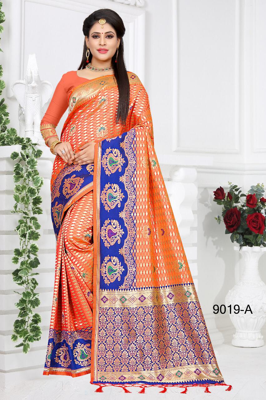 Silkshow 9019 With Color Art Silk Sarees Wholesale Supplier Gujarat