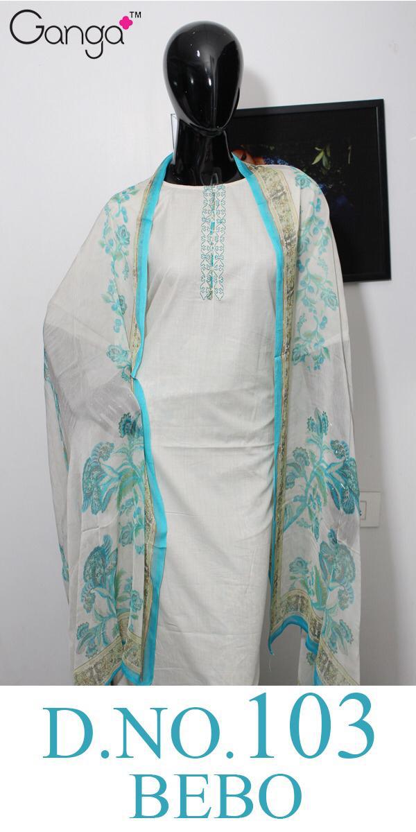 Bebo 103 By Ganga Cotton Printed Suits Wholesale Supplier Gujarat