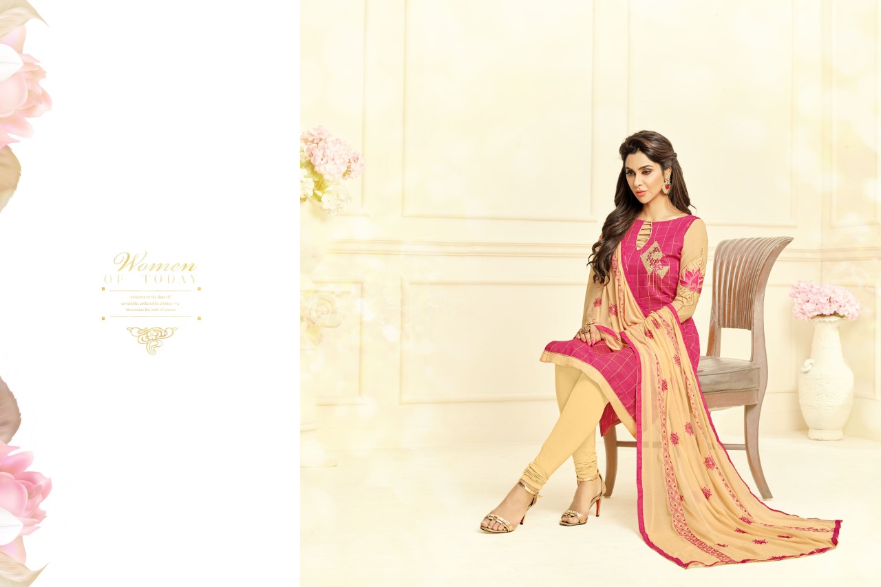 Mannat By Raghav Creation Silk Checks Fancy Work Suits Wholesale Supplier Surat