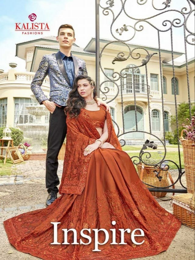 Inspire By Kalista Fashions Fancy Party Wear Sarees Wholesale Supplier India