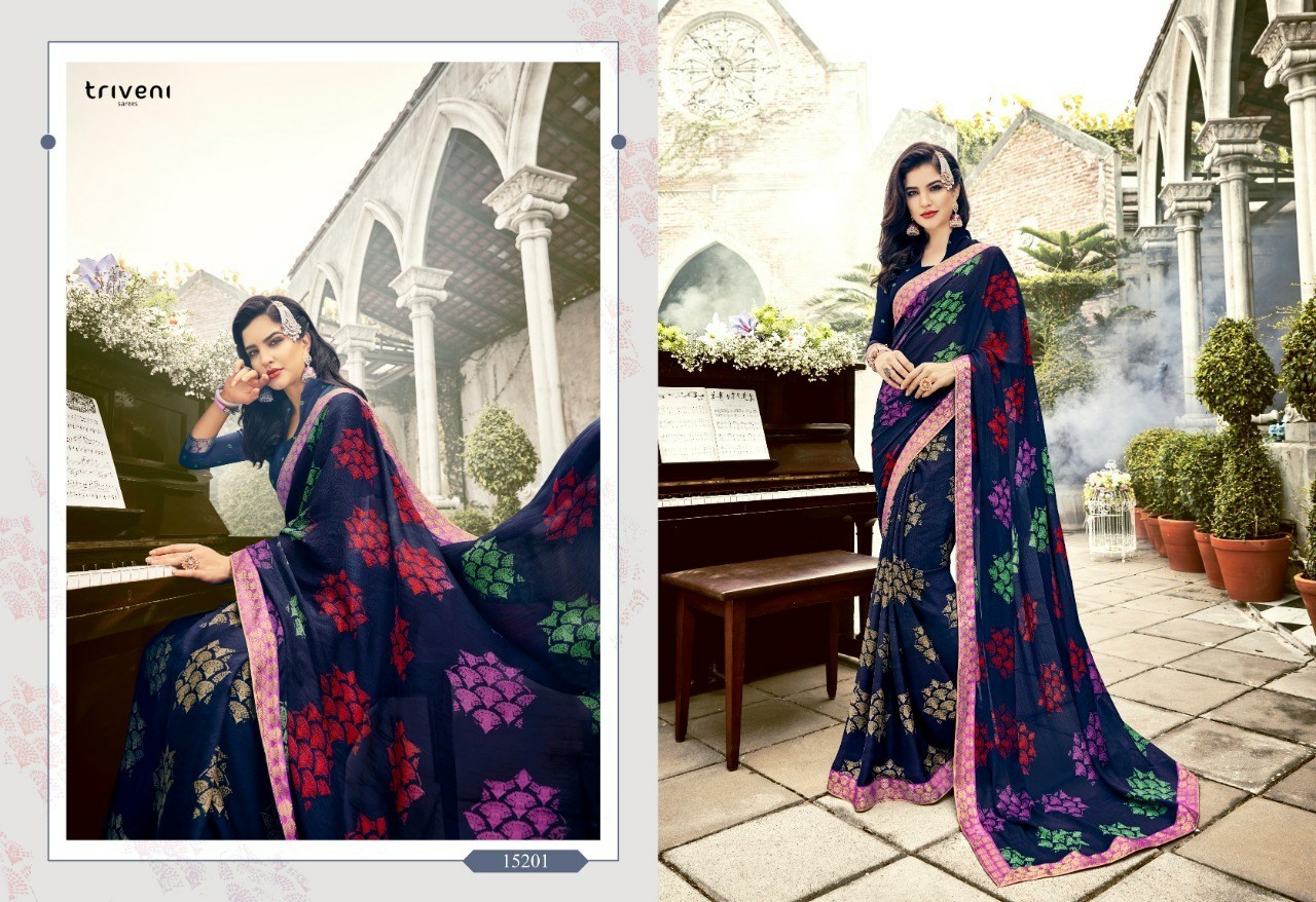 Blossom By Triveni Fancy Designer Party Wear Sarees Wholesale Supplier Gujarat