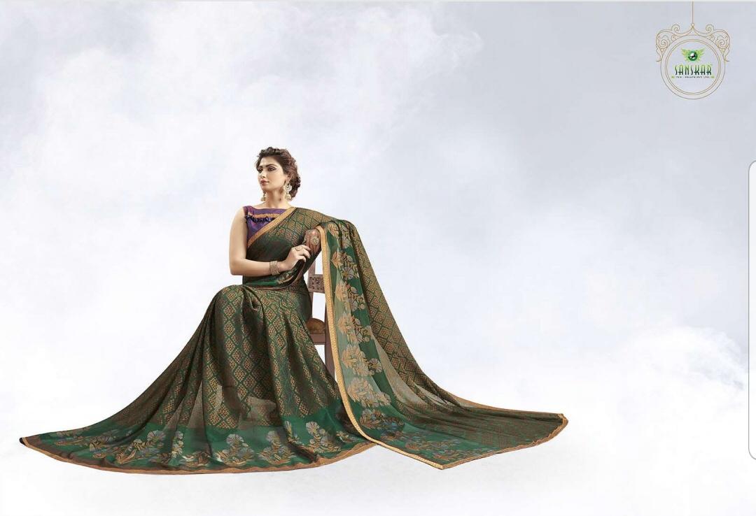 Rahi 5 By Sanskar Tex Brasso Cut Sarees Wholesale Supplier Surat