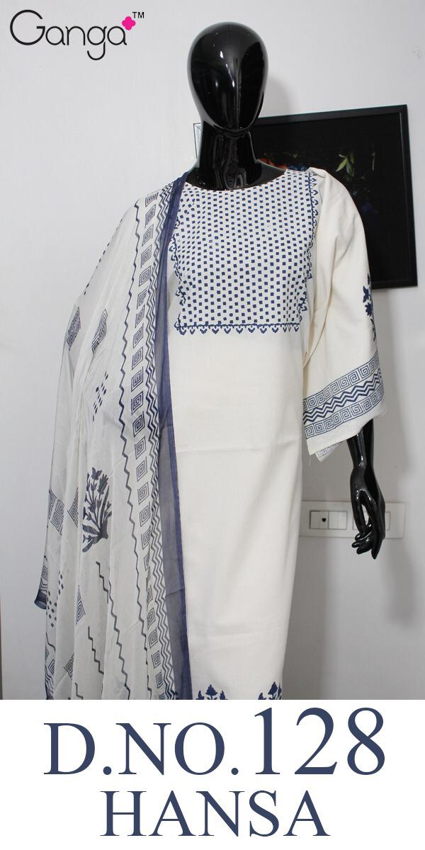 Hansa 128 By Ganga Cotton Designer Party Wear Suits Wholesale Supplier Gujarat