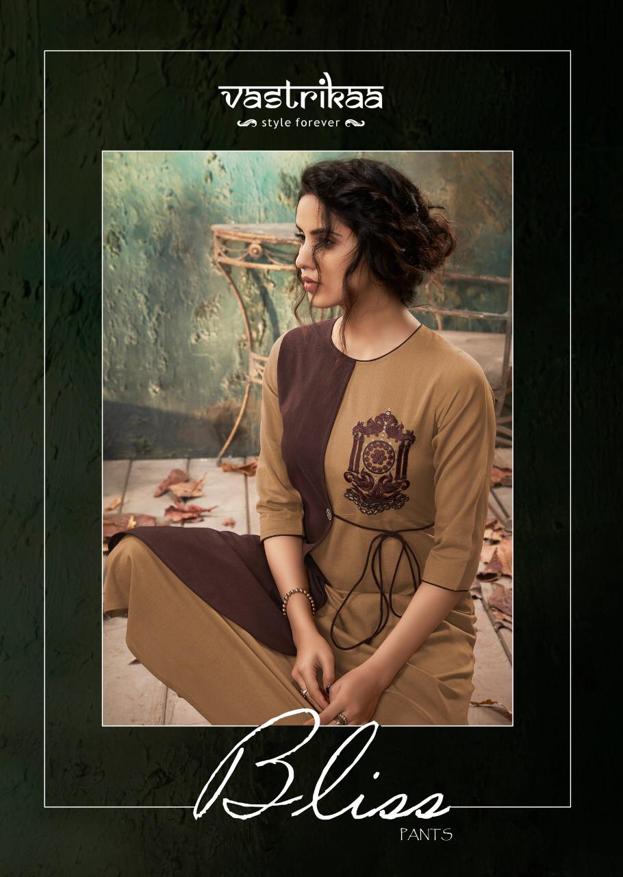 Bliss Pants By Vastrikaa Kurtis With Bottom Wholesale Supplier Surat
