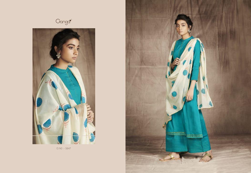Pushp By  Ganga Cotton Designer Party Wear Suits Wholesale Supplier Surat