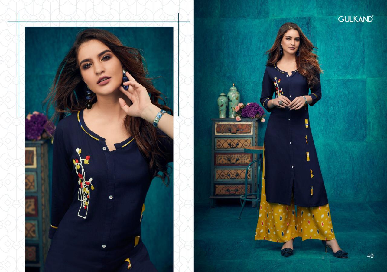 Kitab Vol 2 By Gulkand Reyon Kurti With Plazzo Wholesale Supplier Surat
