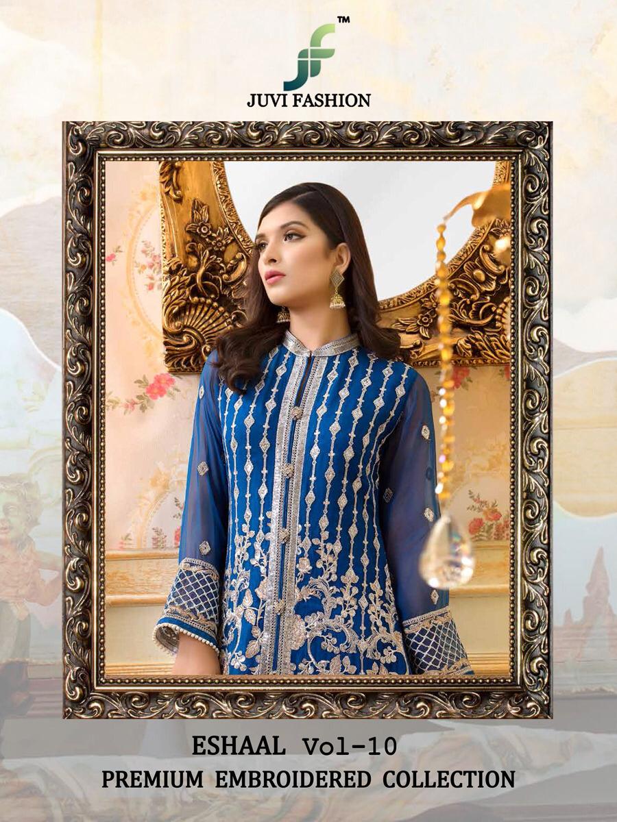 Eshaal Vol 10 Premium Collection By Juvi Fashion Georgette Designer Pakistani Suits Wholesale Suppli...