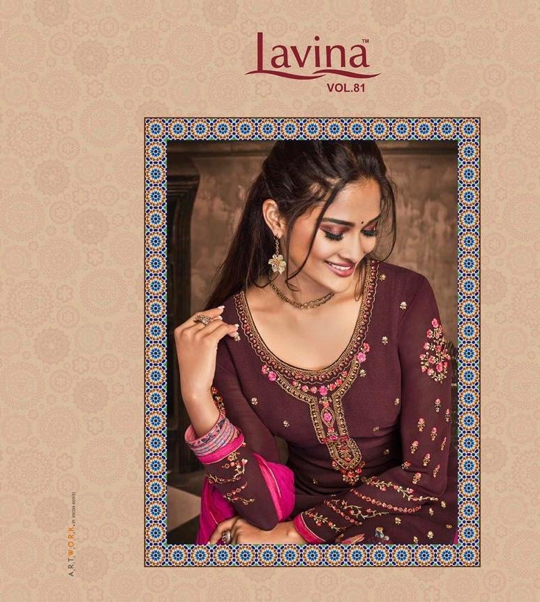 Lavina Vol 81 By Lavina  Series 81001 To 81006 Georgette Designer Party Wear Suits Wholesale Supplie...