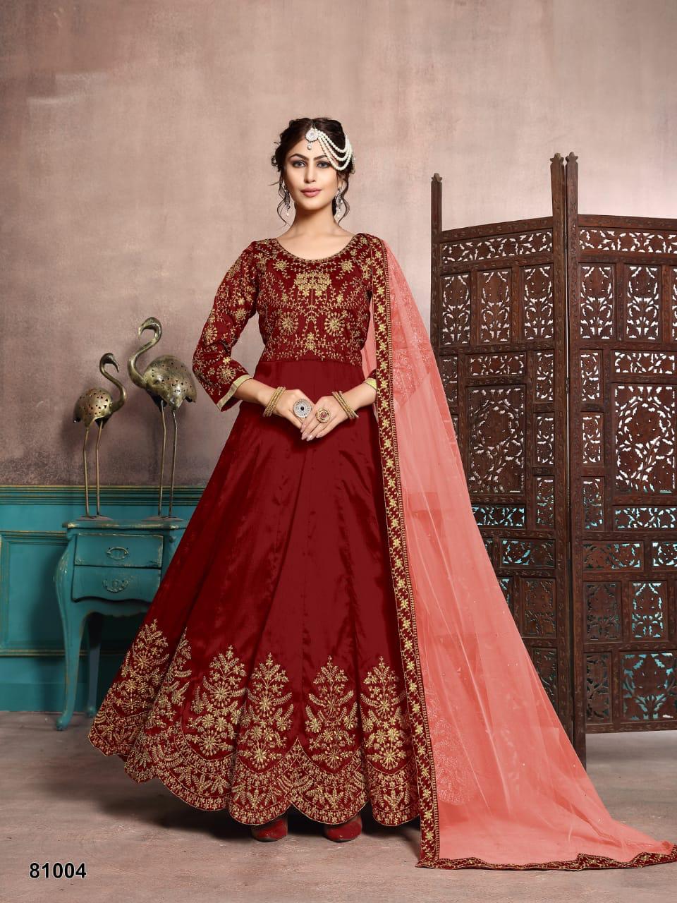 Aanaya 81000 Series Vol 81 Art Silk Designer Party Wear Suits Wholesale Supplier Gujarat