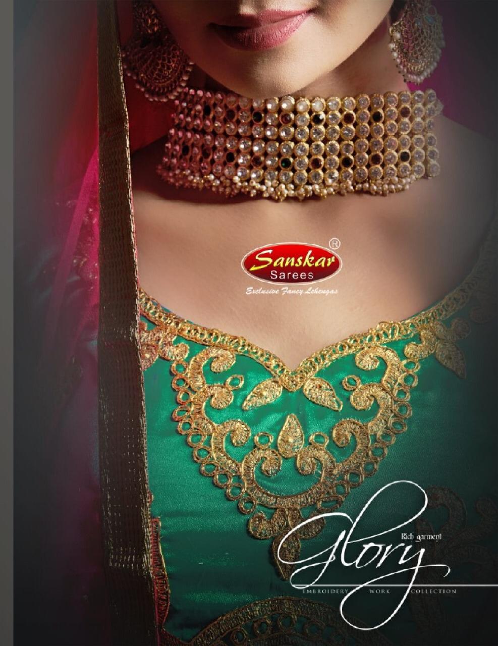 Glory By Sanskar Style Satin Designer Party Wear Lehngas Wholesale Supplier And Dealer Surat