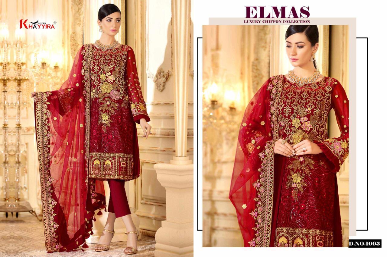 Elmas Luxury Ciffon Collection By Khayyira Pakistani Suits Wholesale Supplier Gujarat