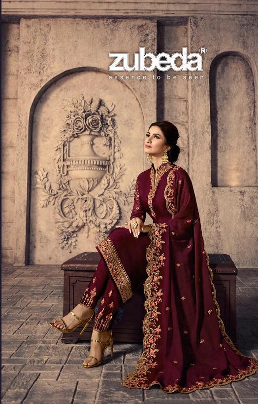 Zubeda  Tanya Series 16701 To 16706 Georgette Embroidered Designer Party Wear Suits Wholesale Suppli...
