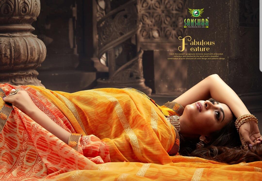 Manorama By Sanskar Tex Chiffon Sarees Wholesale Supplier And Dealer Surat