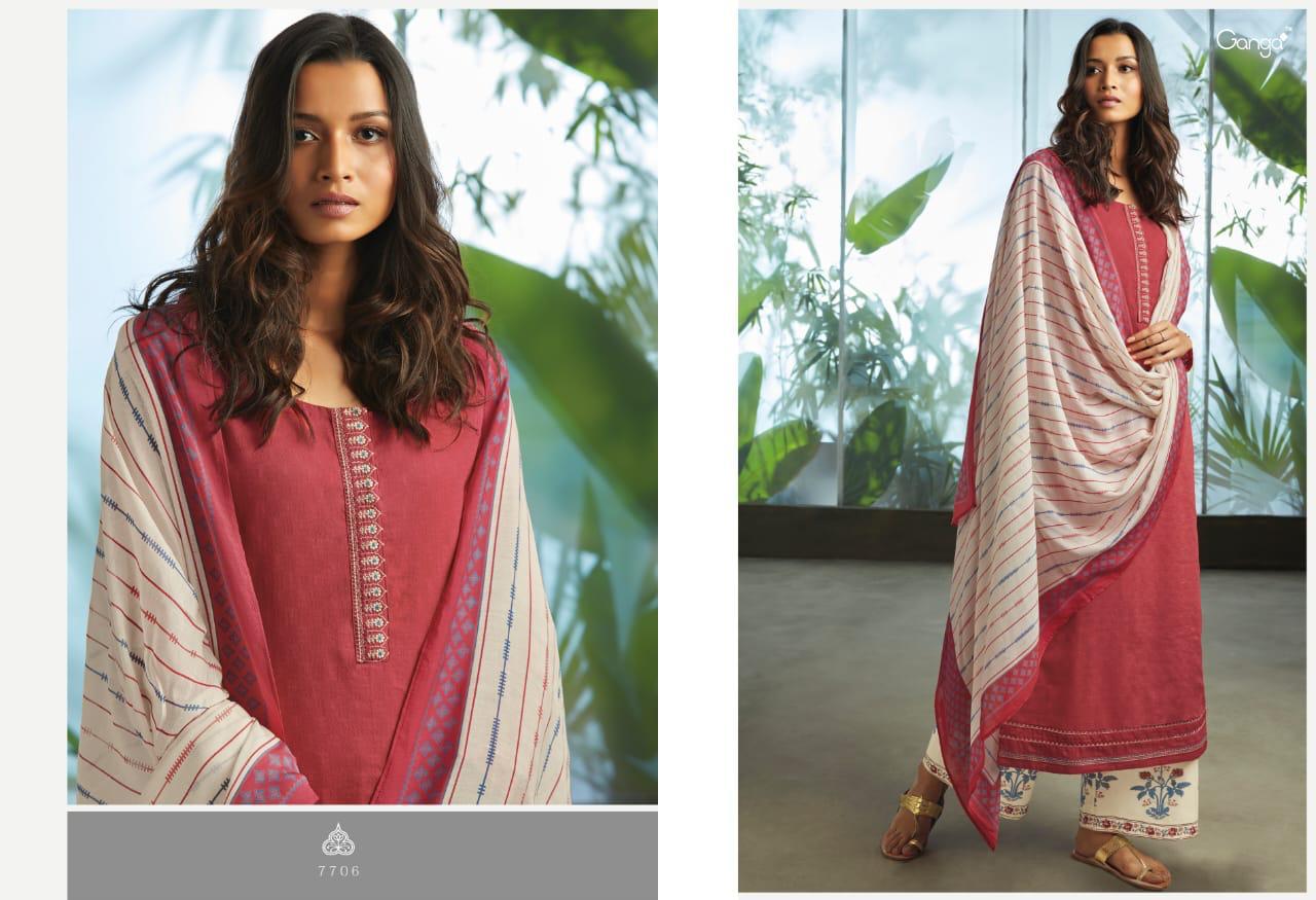 Oryn By Ganga Series 7701 To 7709 Cotton Designer Party Wear Suits Wholesale Supplier Gujarat