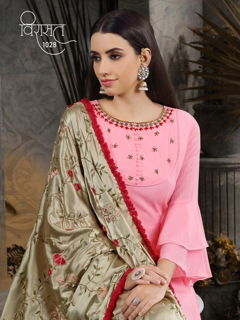 Virasat Vol 7 By Virasat Series 1027 To 1030 Designer Party Wear Gowns Wholesale Supplier Gujarat