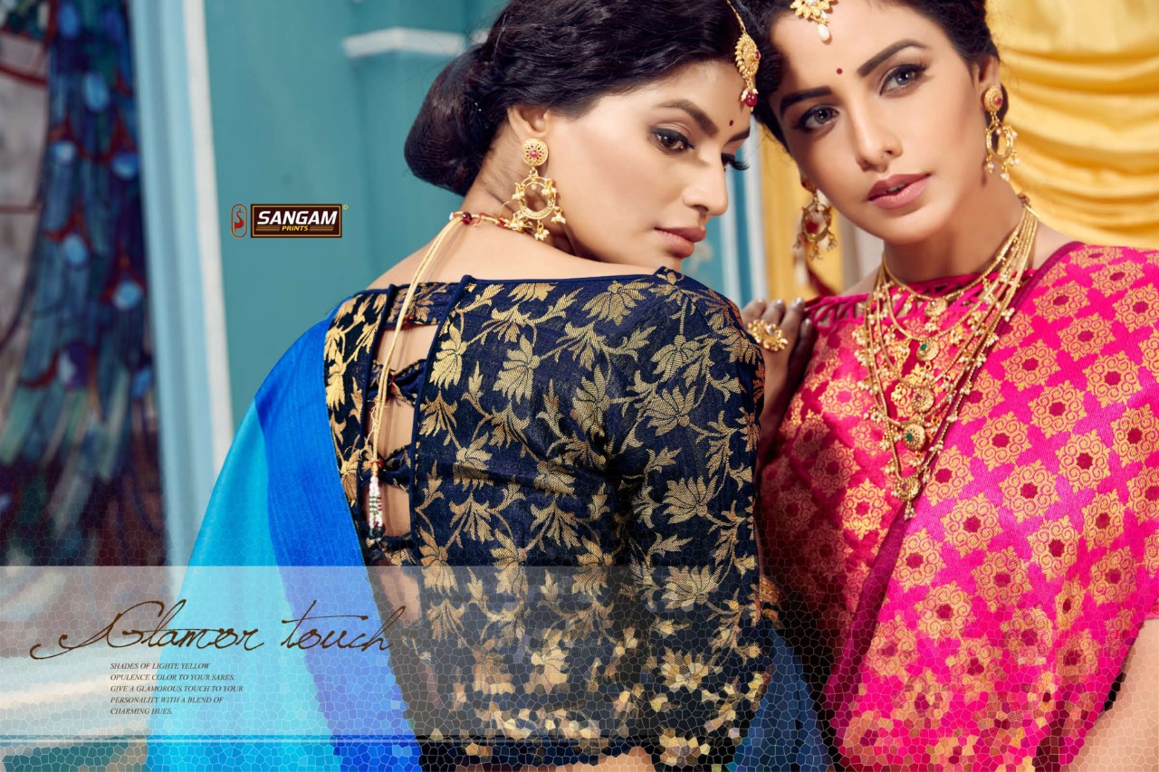 Cadbury Vol 2 By Sangam Series 1011 To 1018 Silk Weaving Sarees Wholesale Supplier Gujarat