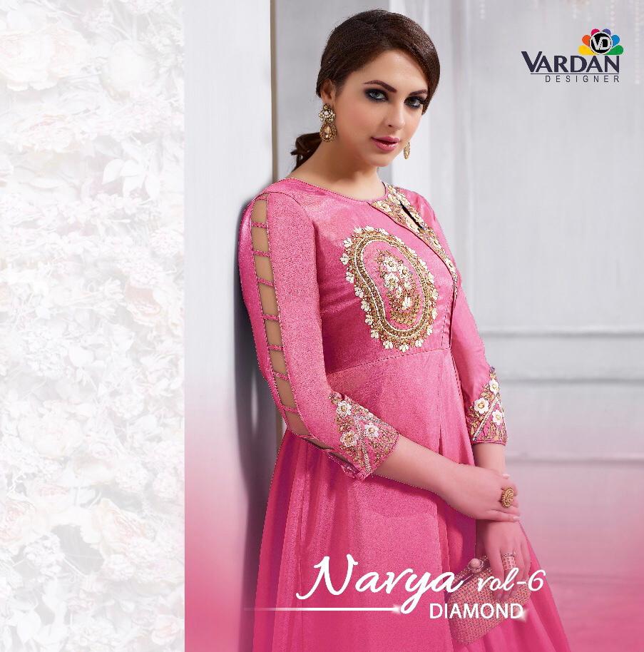 Navya Vol 6 Daimand By Vardhan Designer Series 158 A To 158 F Designer Party Wear Gowns Wholesale Su...