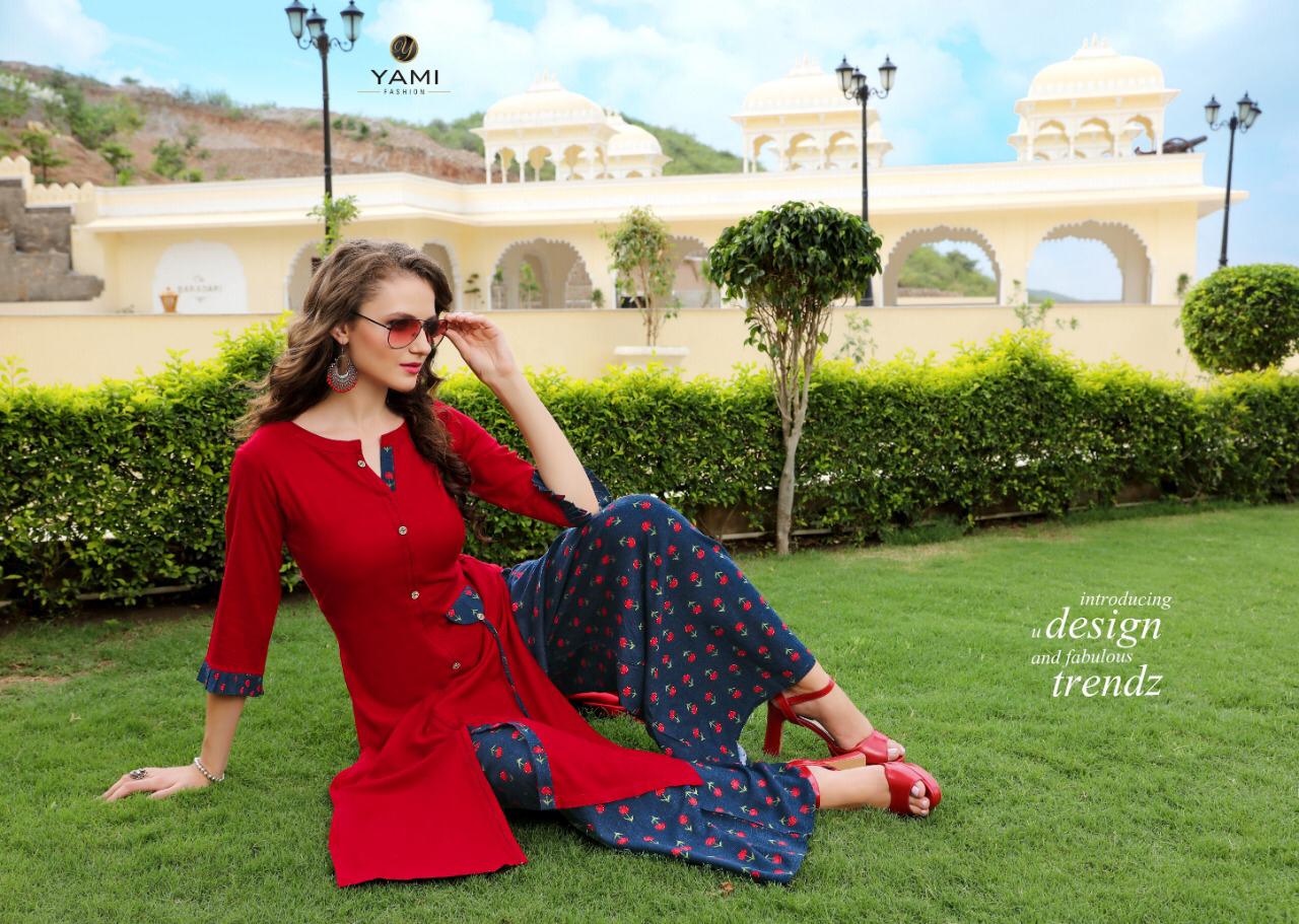 Gerua Vol 3 By Yami Fashion Series 1841 To 1849  Kurtis With Plazzo Wholesale Supplier Surat