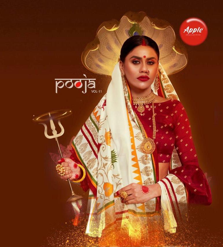 Pooja Vol 11 By Apple Pooja Special Sarees Wholesale Supplier And Dealer India
