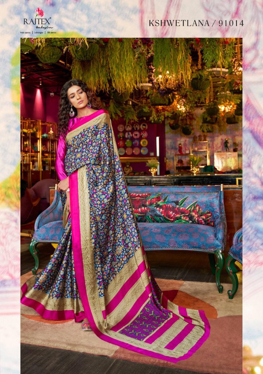 Kshwetlana By Raj Tex Series 91001 To 91018 Japan Crep Satin Sarees Wholesale Supplier And Trader Su...