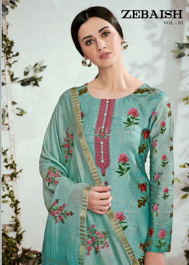 Zebaish Vol 1 By Karma  Series 100 To 106 Cotton Digital Printed Suits Wholesale Supplier Gujarat