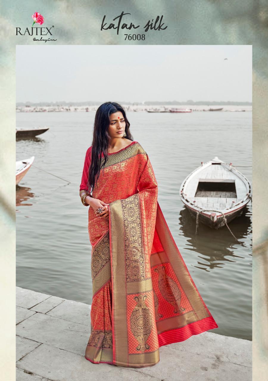 Katan Silk By Raj Tex Series 76001 To 76010 Silk Sarees Wholesale Supplier Gujarat