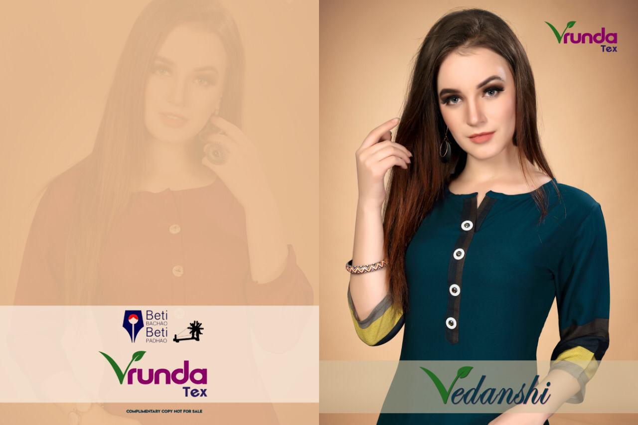 Vedanshi By Vrunda Tex Reyon Kurtis  With Plazzo Wholesale Supplier And Dealer Surat