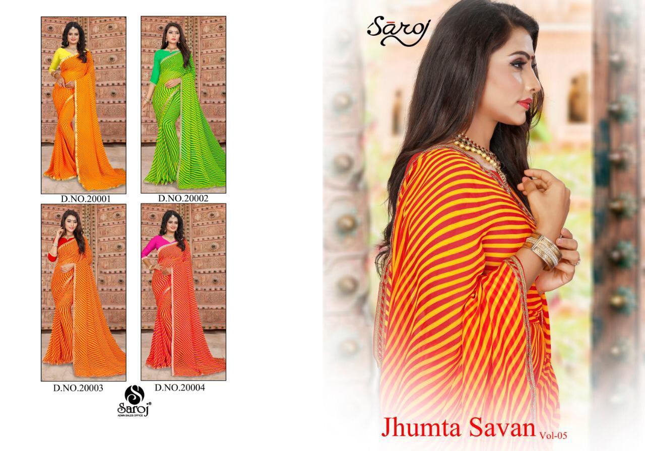 Jhumta Savan Vol 1 To Jhumta Savan Vol 8 By Saroj 60 Gram Sarees Wholesale Supplier And Dealer Surat