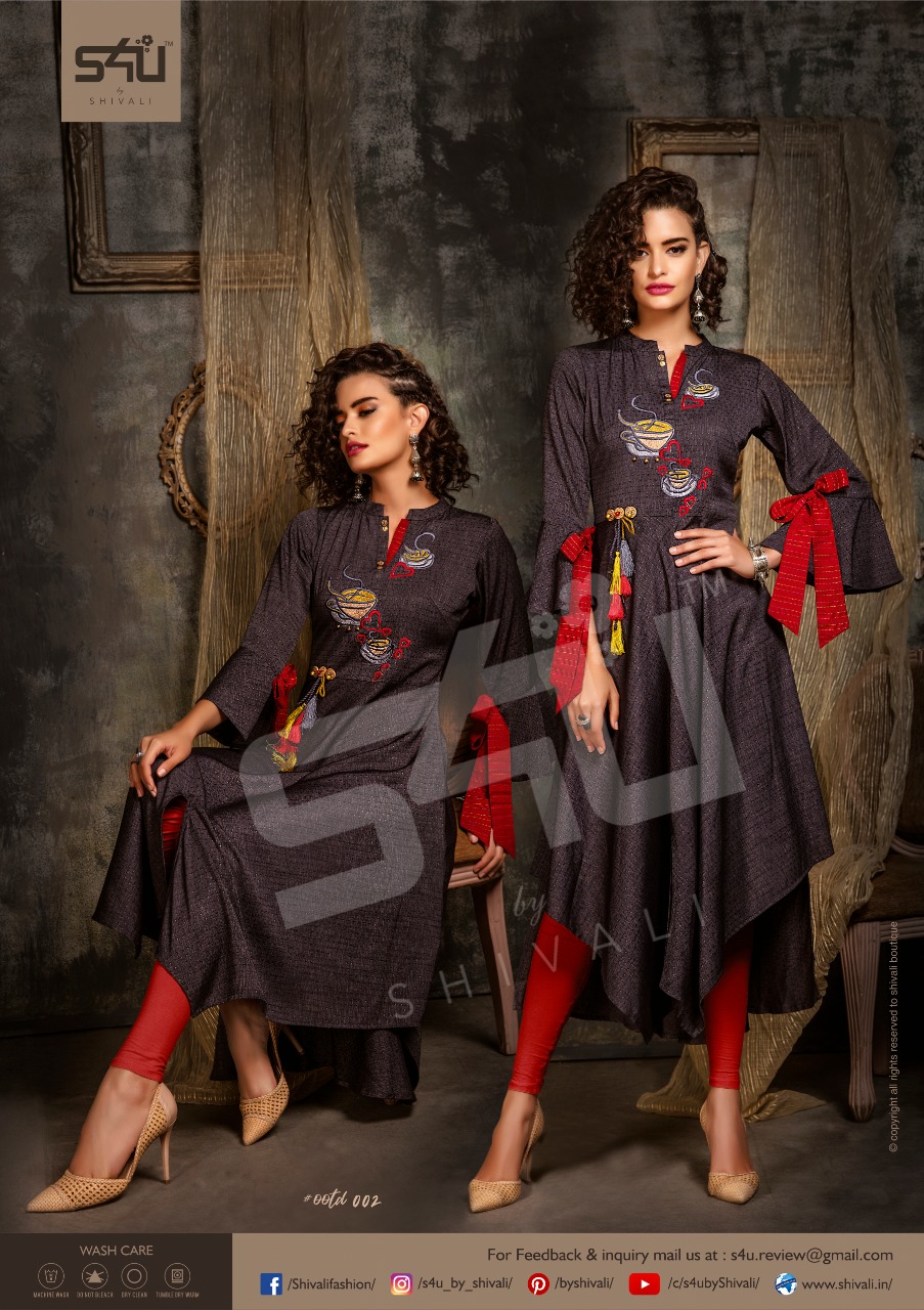 Ootd Outfit Of The Day By S4u By Shivali Designer Party Wear Kurtis Wholesale Supplier Surat