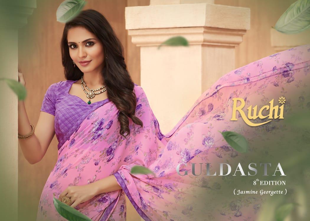 Guldasta 8th Edition Jasmine Georgette By Ruchi Sarees Collections Wholesale Supplier And Dealer Sur...