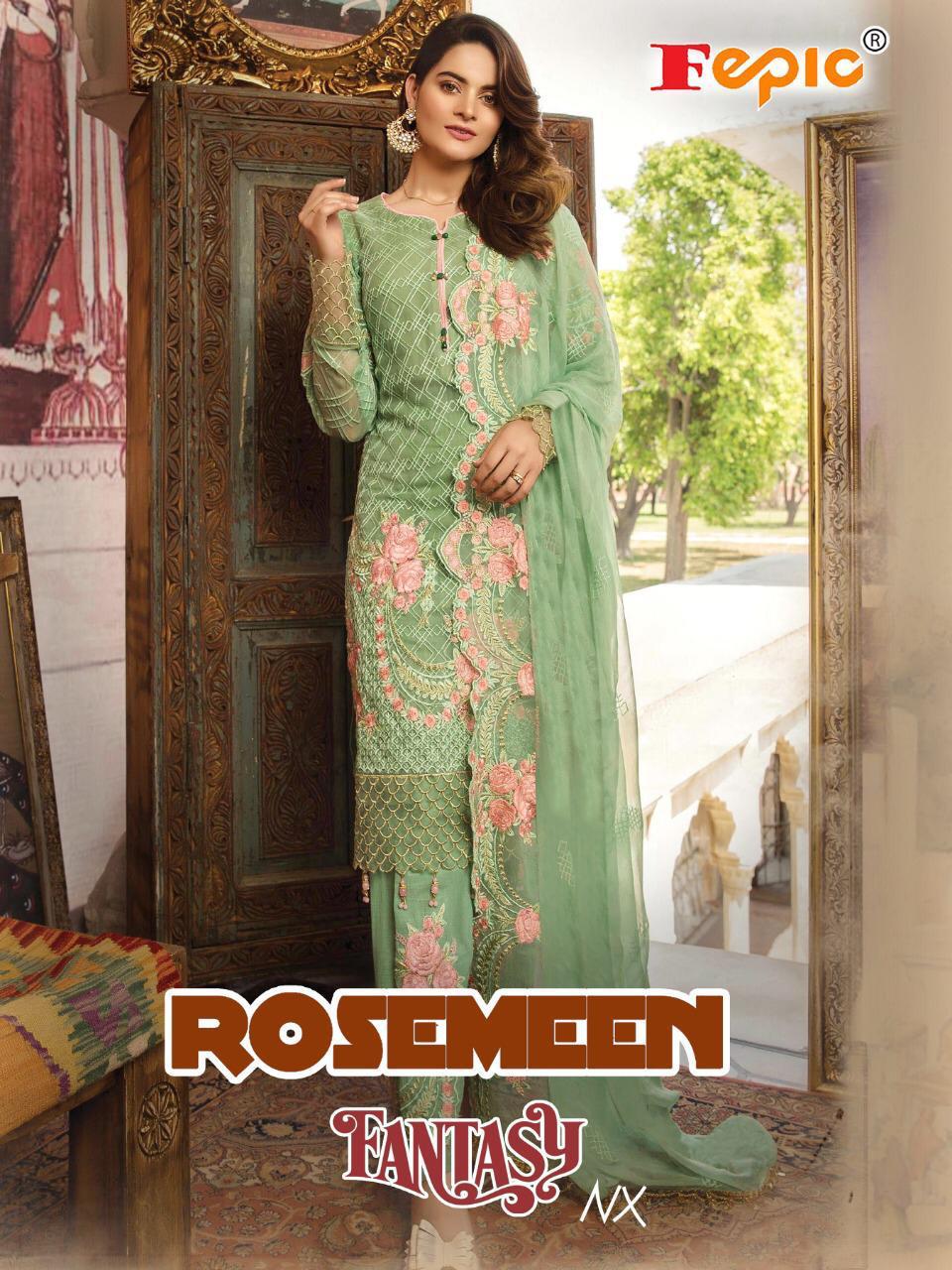 Rosemeen Fantasy Nx By Fepic Georgette Embroidered Pakistani Suits Wholesale Supplier Gujarat