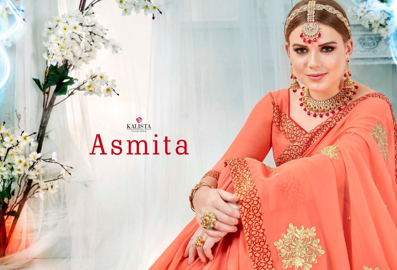 Asmita By Kalista Series 4441 Fancy Designer Party Wear Sarees Wholesale Supplier Gujarat