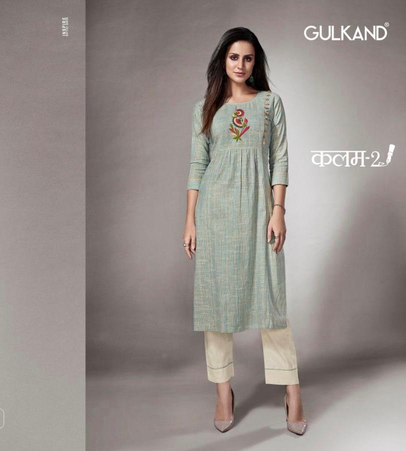 Kalam 2 By Gulkand Handloom Cotton Kurtis With Pant Wholesale Supplier Surat