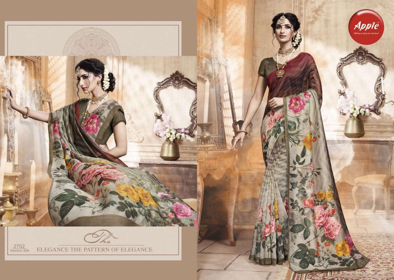 Nandini Silk Vol 1 By Apple Silk Printed Sarees Wholesale Supplier India