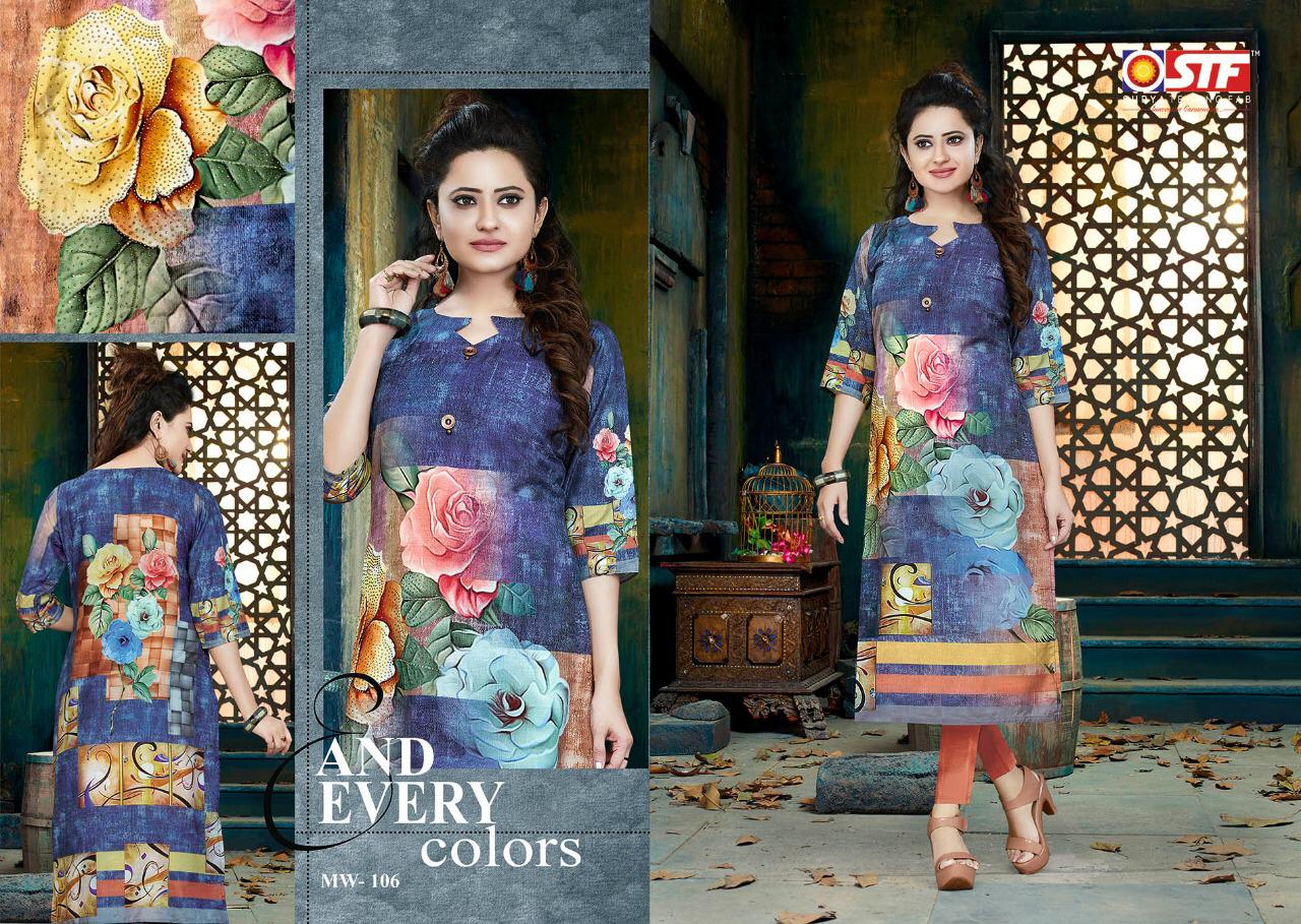 Miss World By Stf Musline Designer Kurtis Wholesale Supplier Surat