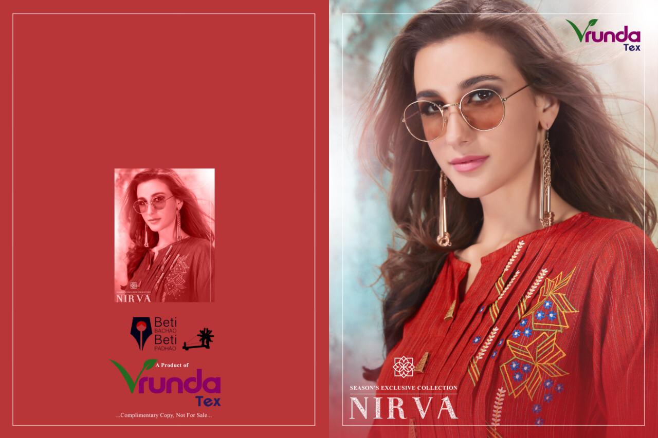 Nirva By Vrunda Tex Reyon Kurtis With Plazzo Wholesale Supplier Surat