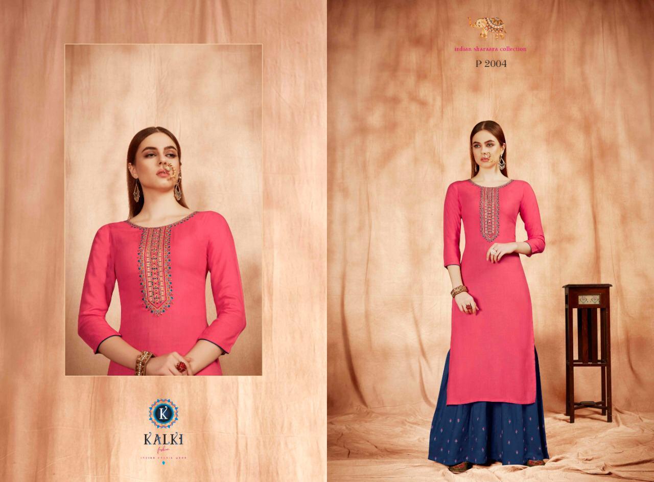 Chitarasla By Kalki Fashion Kurtis With Plazzo Wholesale Supplier Surat